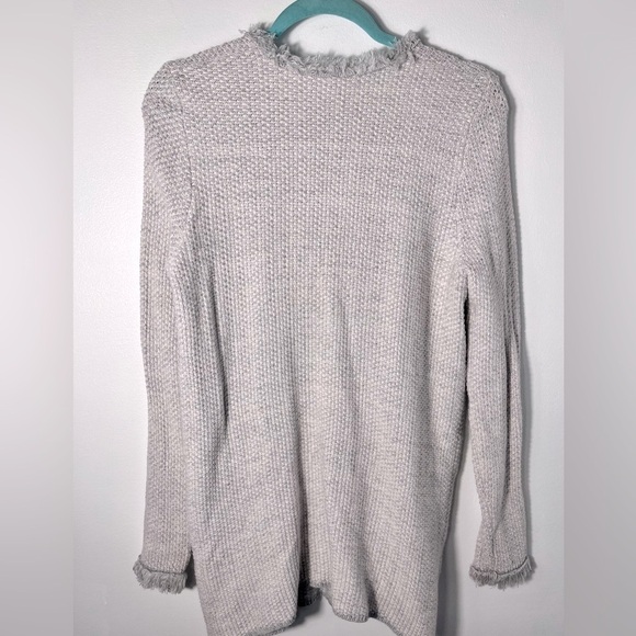 J.McLaughlin Nan Cardigan Sweater Textured Button Up Long Sleeve Fringe size M - Picture 4 of 9